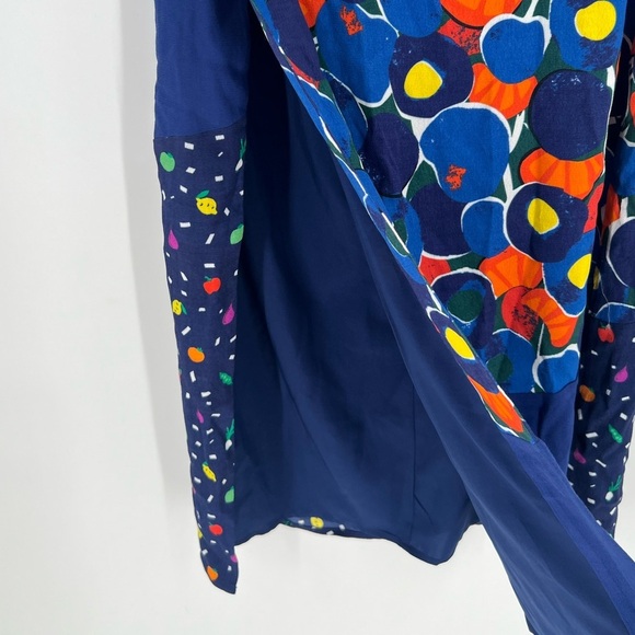 Staud Moulette Abstract Patchwork Retro Fruit Veggies Printed Slit Midi Skirt - Picture 4 of 8